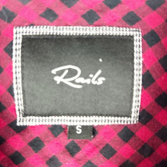 Rails Kendra Red and White Plaid Gauze Shirt Flannel Button Front Womens Size S - Picture 7 of 12